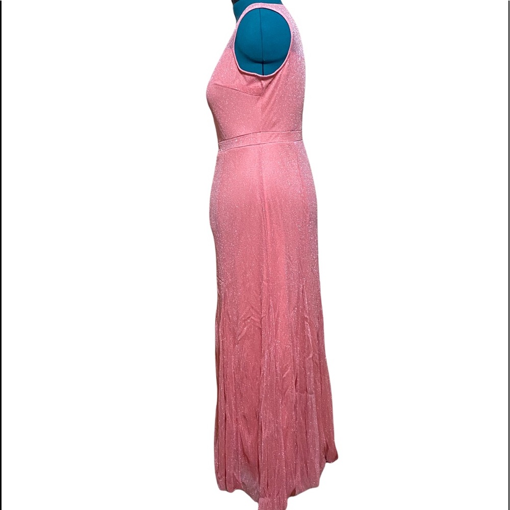 Candalite Blush Glittery Pink Long Gown with Thick Shoulder Straps Size Large - Picture 5 of 9